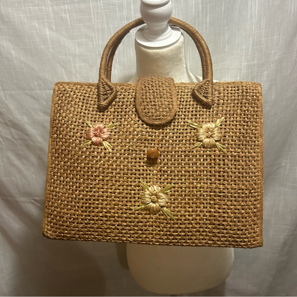 Vintage Bags By Patricia straw bag - Picture 2 of 3